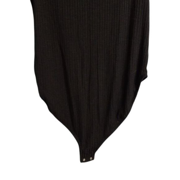 Cato Size Medium Bodysuit Black Ribbed Sleeveless Snap Closure NEW - Picture 5 of 10